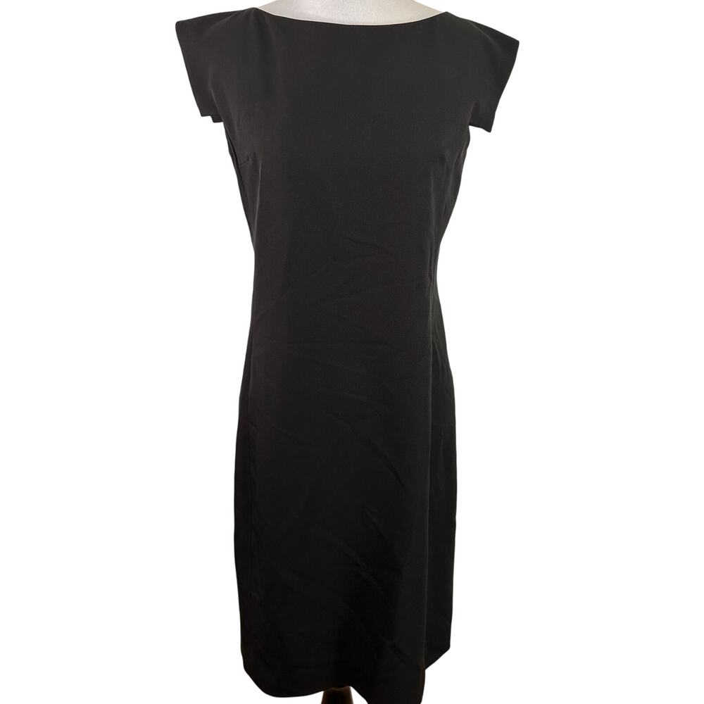 M.M. LaFleur Black The Sarah Crepe Bateau Neck Notch Cap Sleeve Size 4